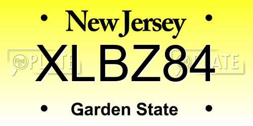 XLBZ84 New Jersey License Plate