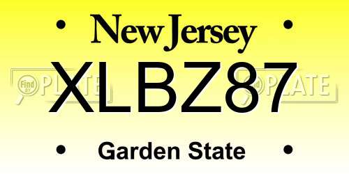 XLBZ87 New Jersey License Plate
