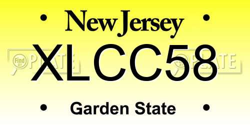 XLCC58 New Jersey License Plate