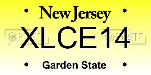XLCE14 New Jersey License Plate
