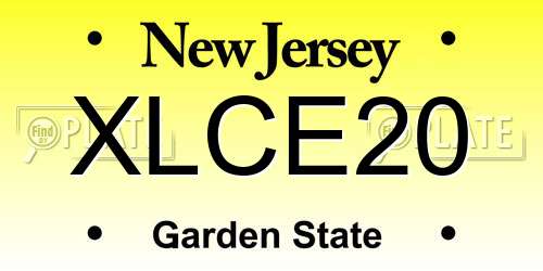 XLCE20 New Jersey License Plate
