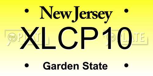 XLCP10 New Jersey License Plate