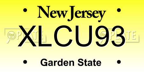 XLCU93 New Jersey License Plate