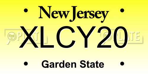 XLCY20 New Jersey License Plate