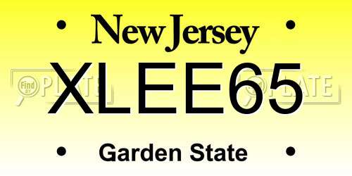 XLEE65 New Jersey License Plate