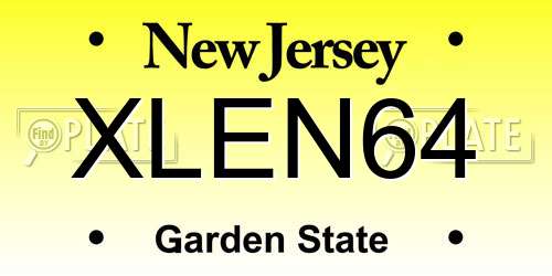 XLEN64 New Jersey License Plate