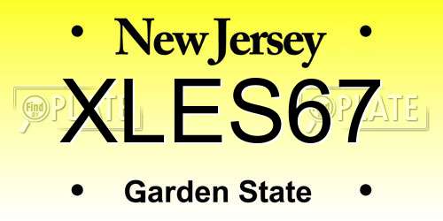 XLES67 New Jersey License Plate