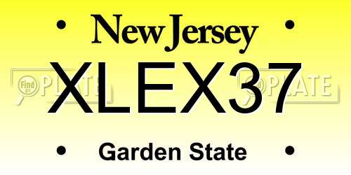 XLEX37 New Jersey License Plate
