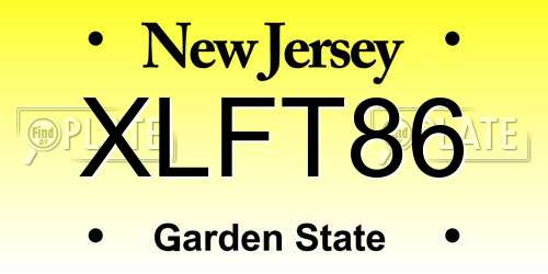 XLFT86 New Jersey License Plate