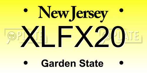 XLFX20 New Jersey License Plate