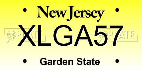 XLGA57 New Jersey License Plate
