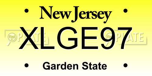 XLGE97 New Jersey License Plate