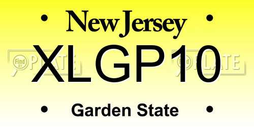XLGP10 New Jersey License Plate