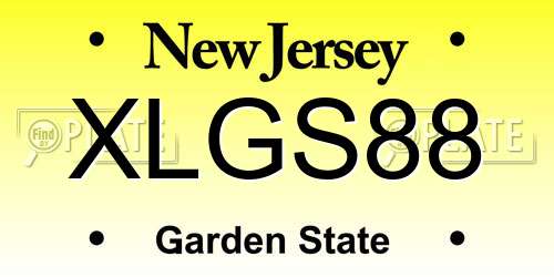 XLGS88 New Jersey License Plate