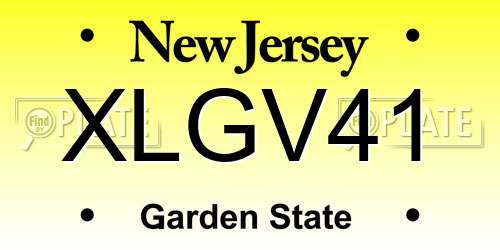 XLGV41 New Jersey License Plate
