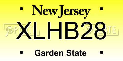 XLHB28 New Jersey License Plate
