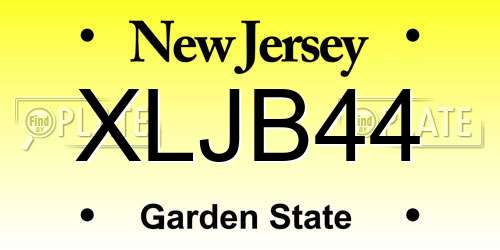 XLJB44 New Jersey License Plate