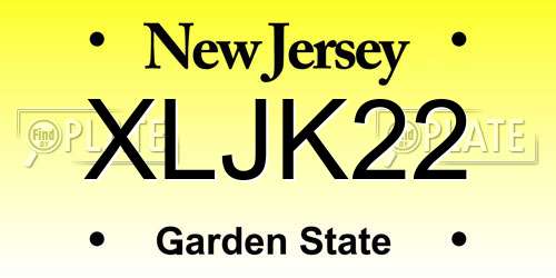XLJK22 New Jersey License Plate