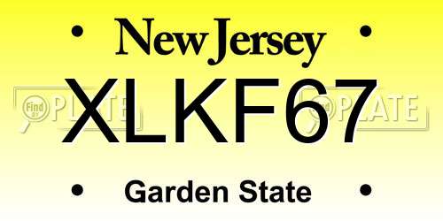 XLKF67 New Jersey License Plate