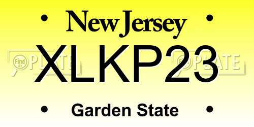 XLKP23 New Jersey License Plate