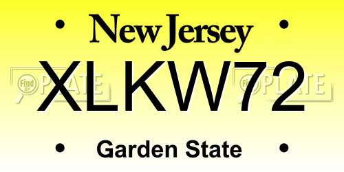 XLKW72 New Jersey License Plate