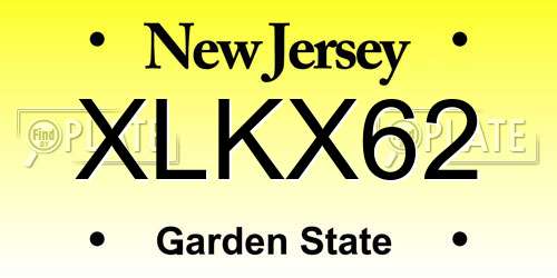 XLKX62 New Jersey License Plate