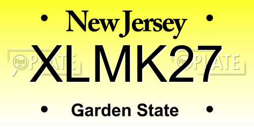 XLMK27 New Jersey License Plate