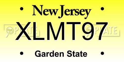 XLMT97 New Jersey License Plate