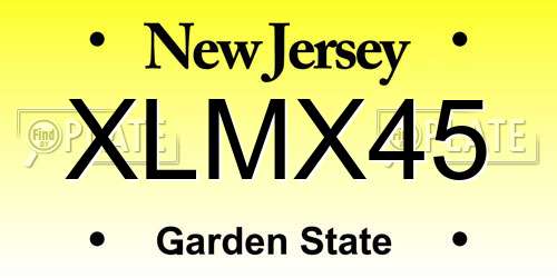 XLMX45 New Jersey License Plate