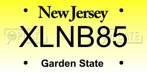XLNB85 New Jersey License Plate