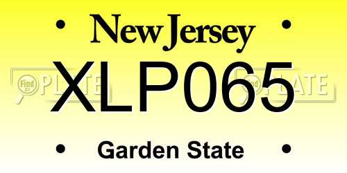 XLP065 New Jersey License Plate