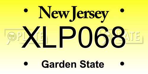 XLP068 New Jersey License Plate