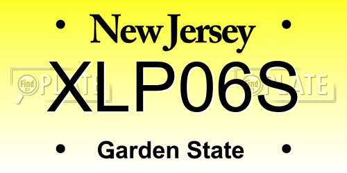XLP06S New Jersey License Plate
