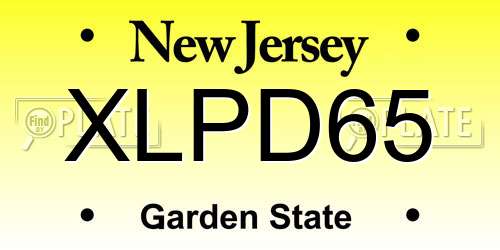 XLPD65 New Jersey License Plate