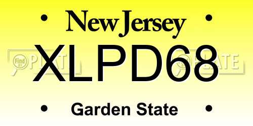 XLPD68 New Jersey License Plate