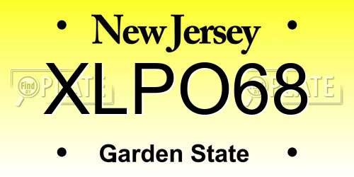 XLPO68 New Jersey License Plate