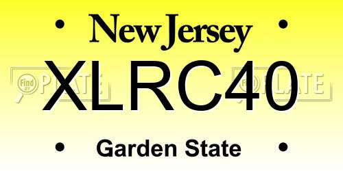 XLRC40 New Jersey License Plate