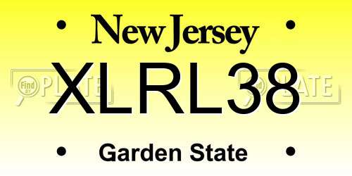 XLRL38 New Jersey License Plate