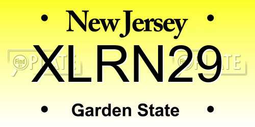 XLRN29 New Jersey License Plate