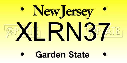XLRN37 New Jersey License Plate