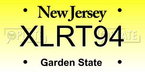XLRT94 New Jersey License Plate