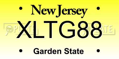 XLTG88 New Jersey License Plate