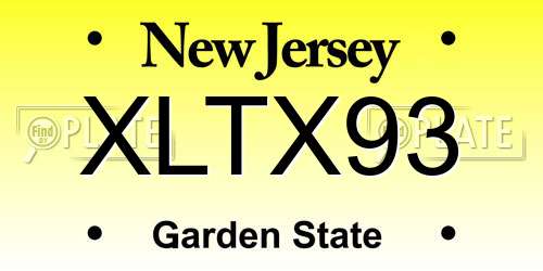 XLTX93 New Jersey License Plate
