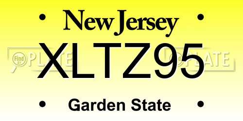 XLTZ95 New Jersey License Plate
