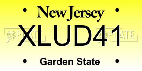 XLUD41 New Jersey License Plate