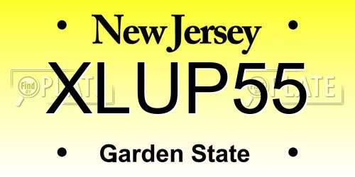 XLUP55 New Jersey License Plate