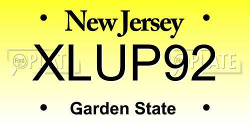 XLUP92 New Jersey License Plate