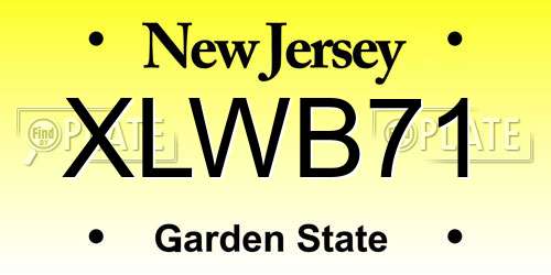 XLWB71 New Jersey License Plate
