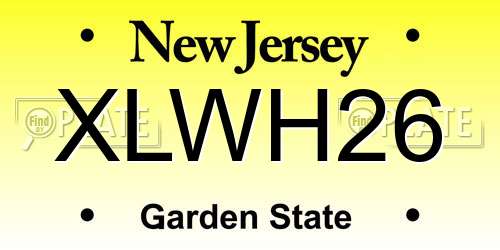 XLWH26 New Jersey License Plate