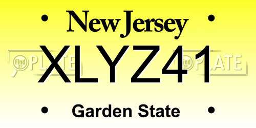 XLYZ41 New Jersey License Plate